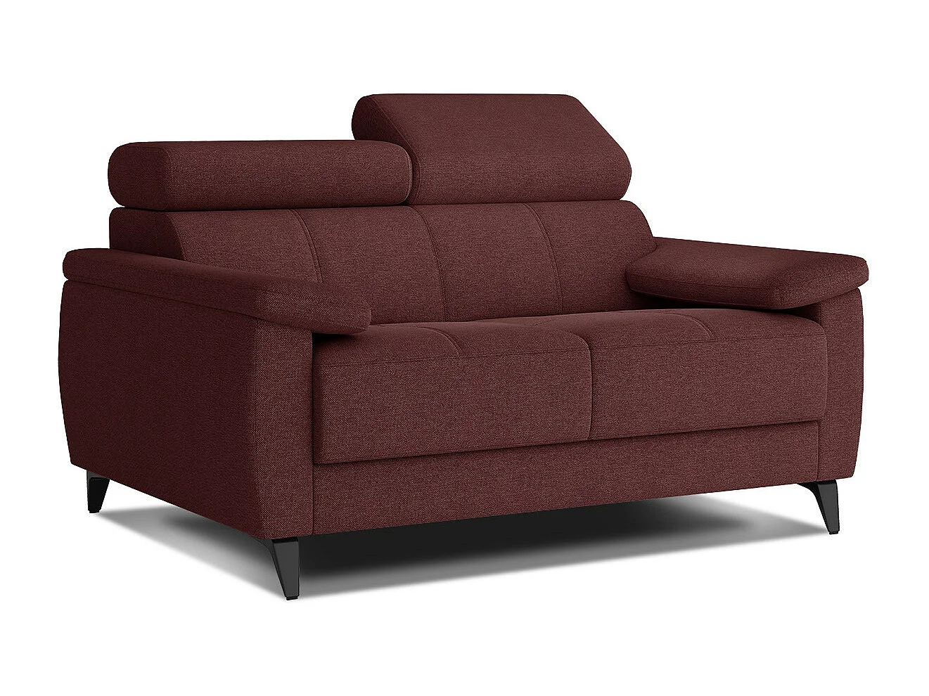 TAUNUS Sofa 2-Sitzer mit verstellbare Kopfstützen, bordeaux