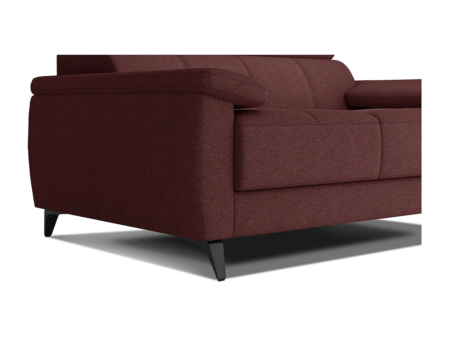TAUNUS Sofa 2-Sitzer mit verstellbare Kopfstützen, bordeaux