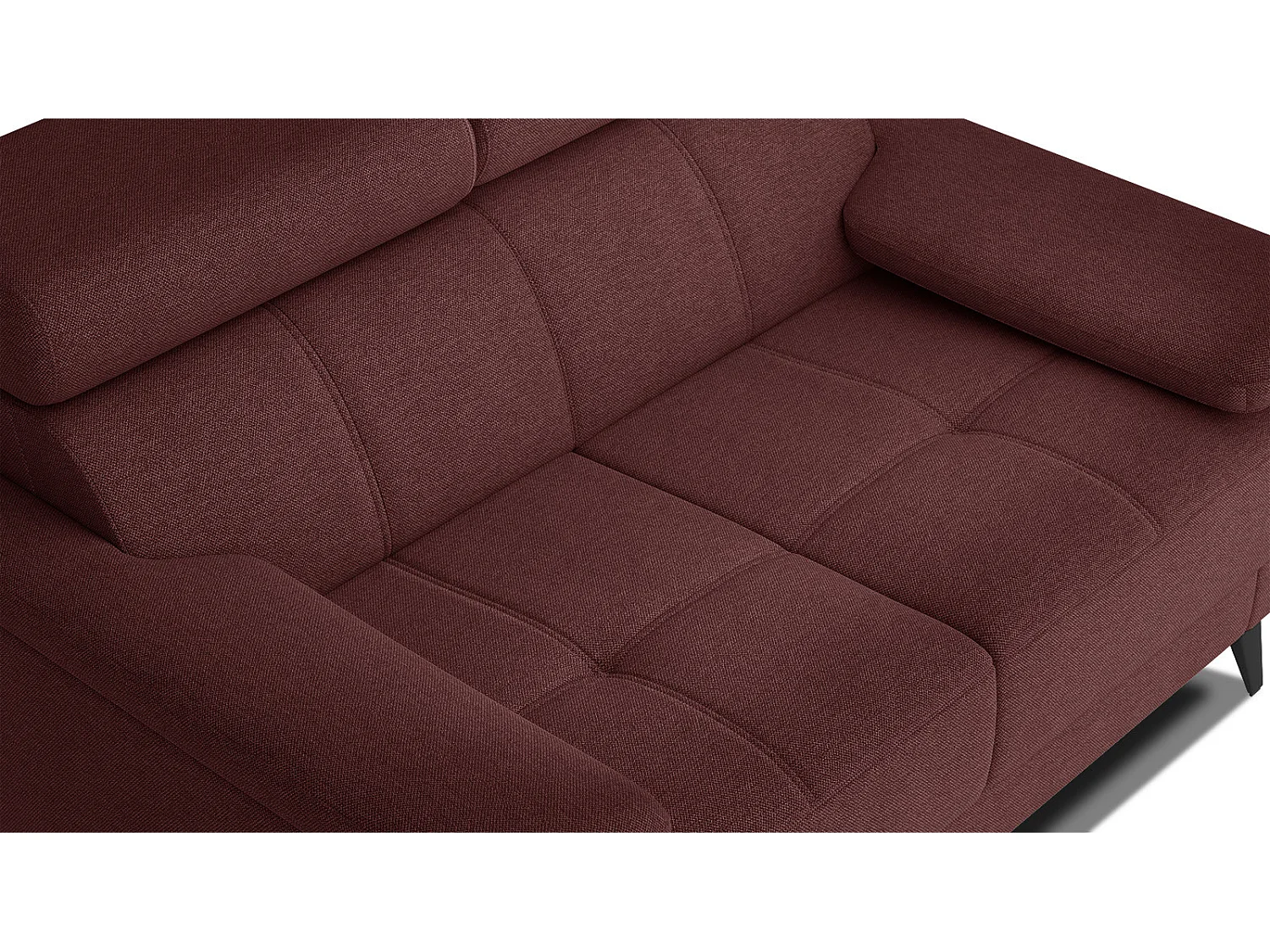 TAUNUS Sofa 2-Sitzer mit verstellbare Kopfstützen, bordeaux