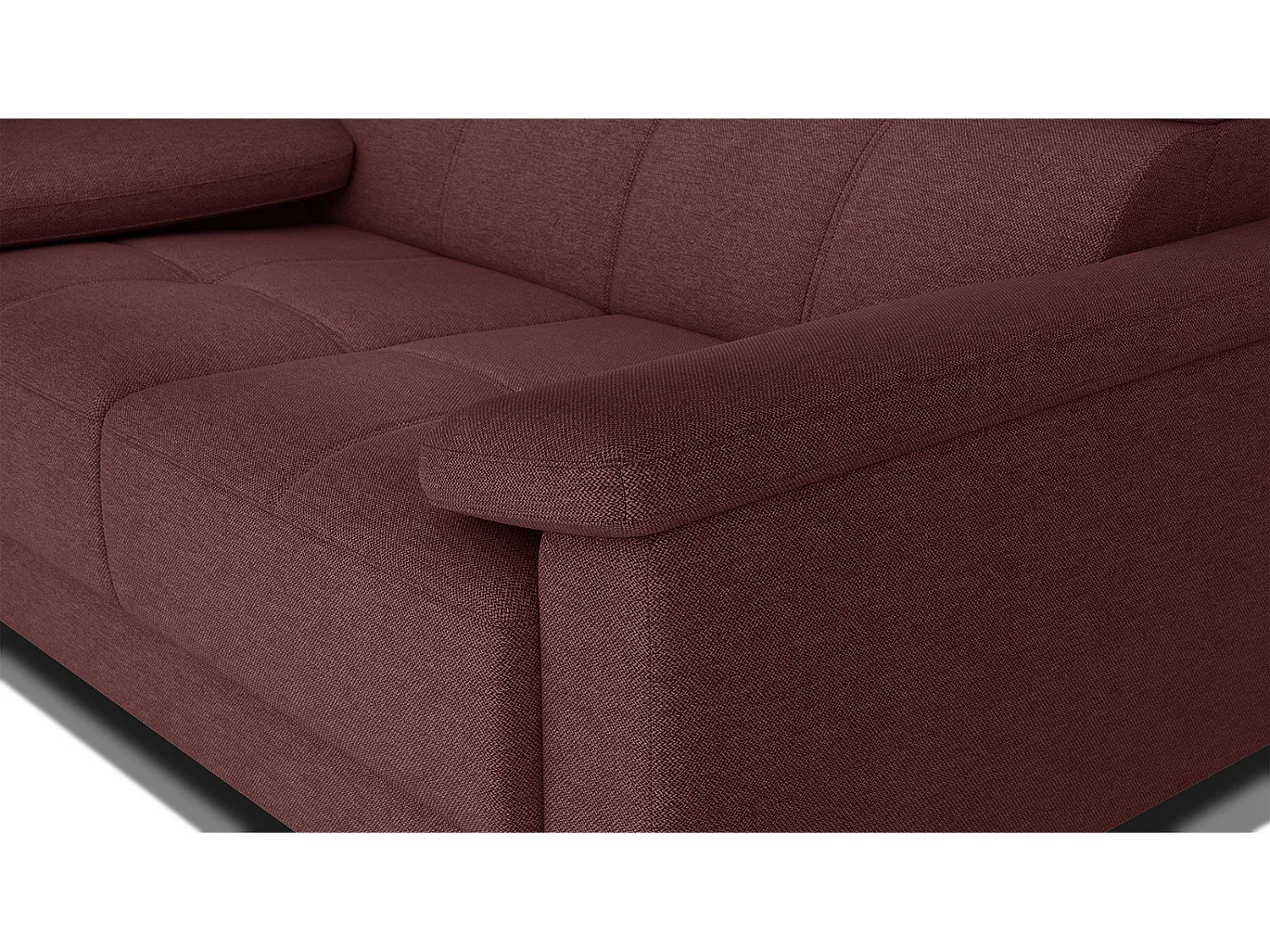 TAUNUS Sofa 2-Sitzer mit verstellbare Kopfstützen, bordeaux