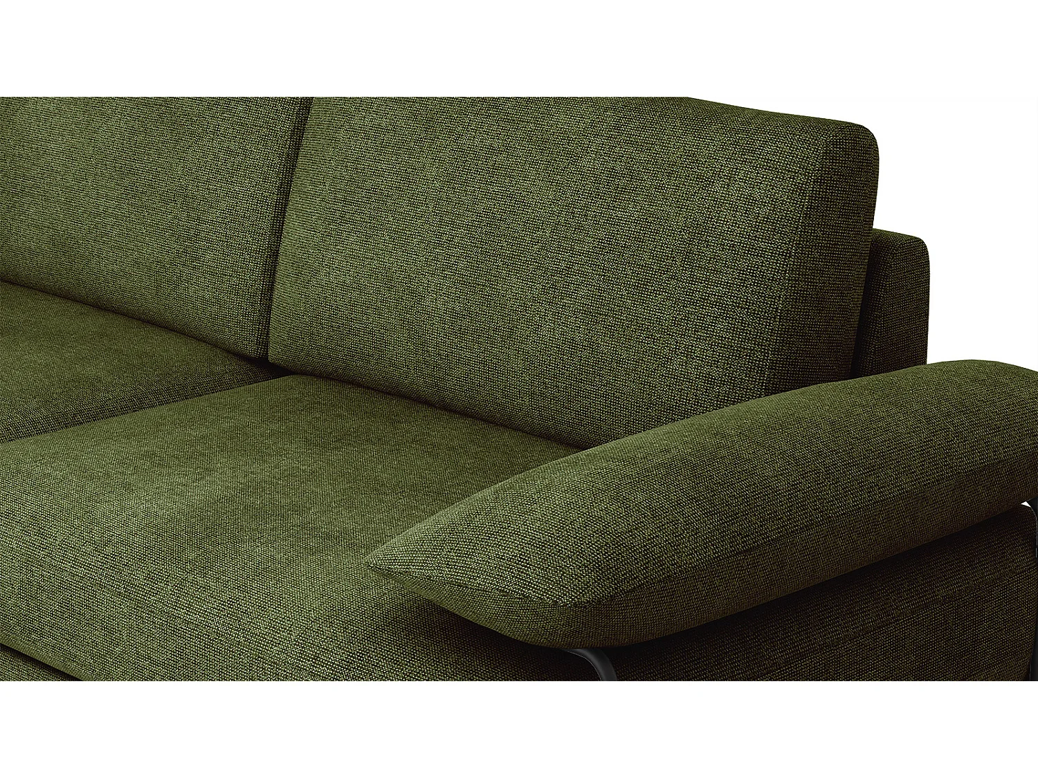 Canapé droit XXL 3 places tissu vert foncé - LORI