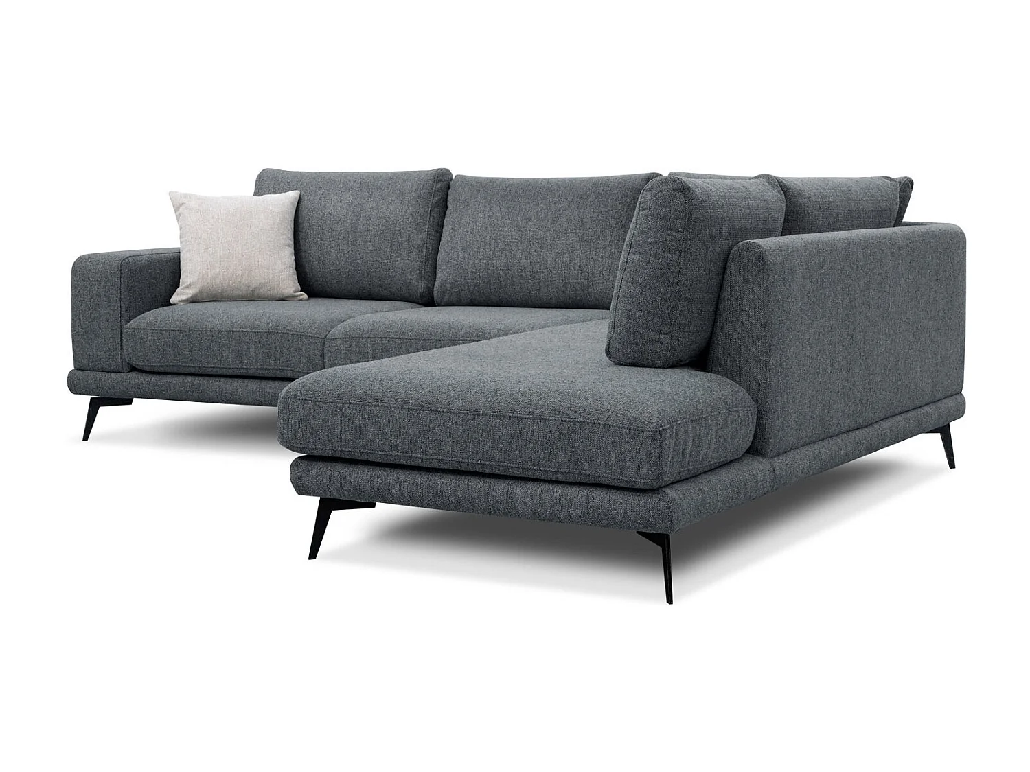 MEDIOLANE Ecksofa 5-Sitzer rechts, dunkelgrau