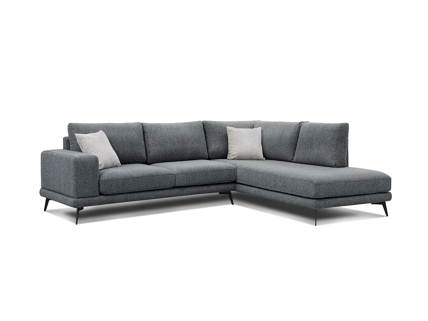 Canapé d'angle 5 places en tissu gris foncé MEDIOLANE