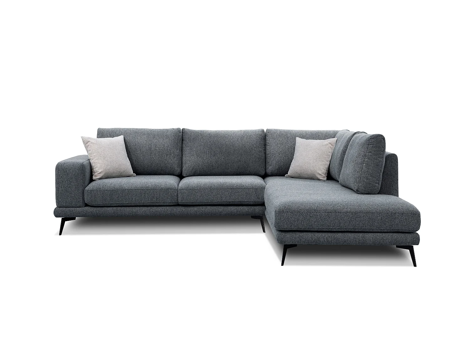 Canapé d'angle 5 places en tissu gris foncé MEDIOLANE