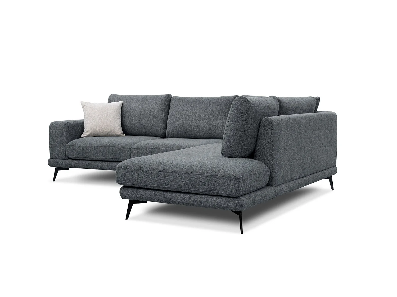 Canapé d'angle 5 places en tissu gris foncé MEDIOLANE