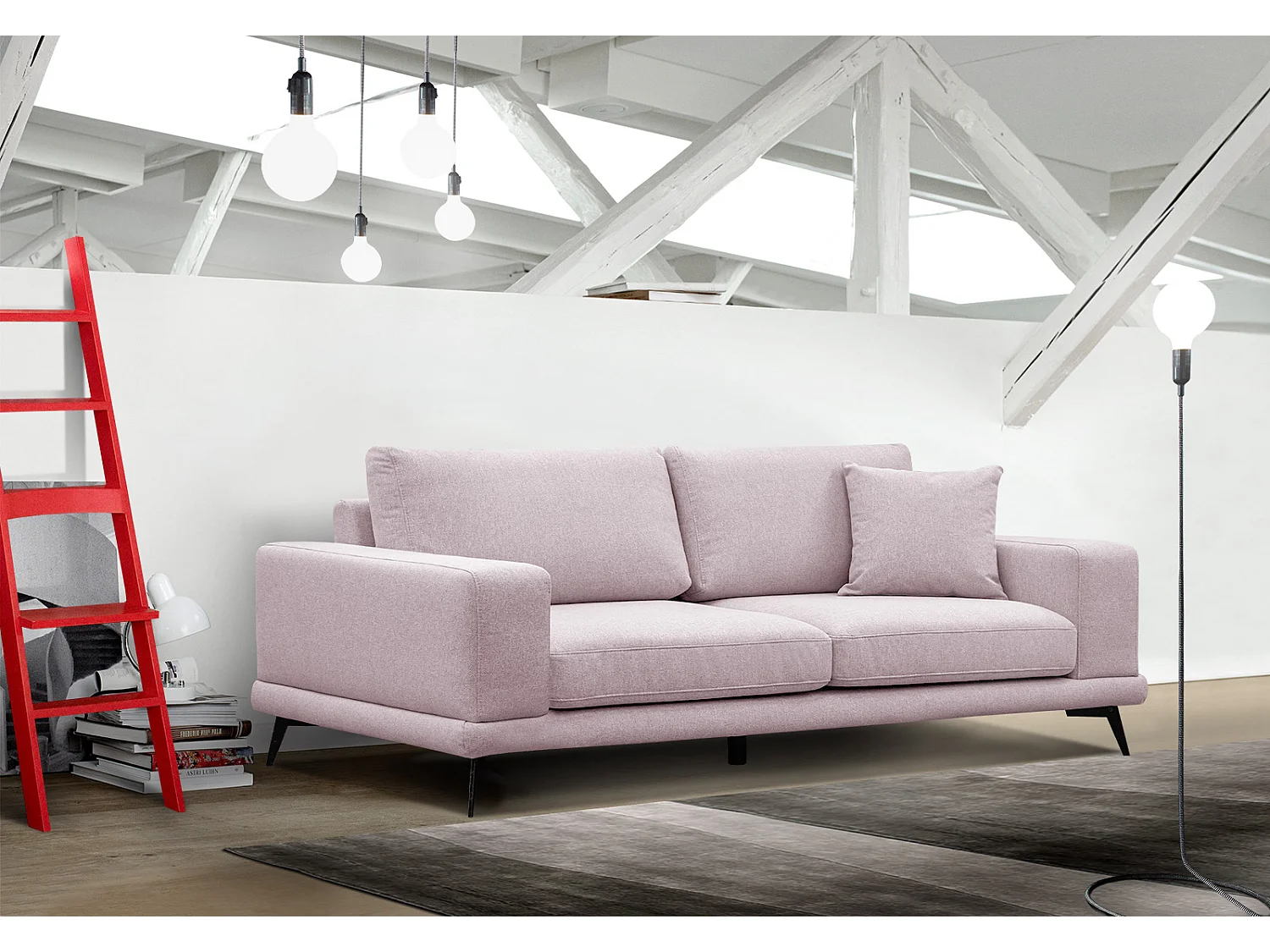 MEDIOLANE Sofa 3-Sitzer, rosé