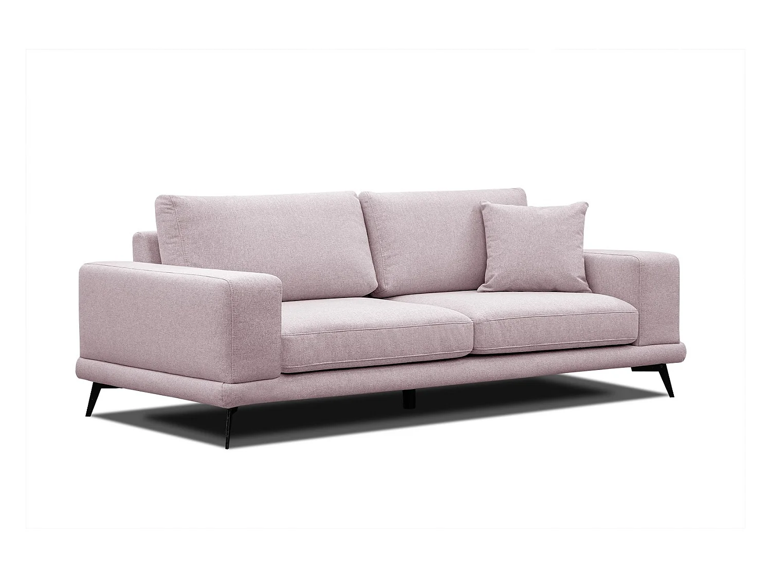 Canapé droit XXL 3 places tissu rose - MEDIOLANE