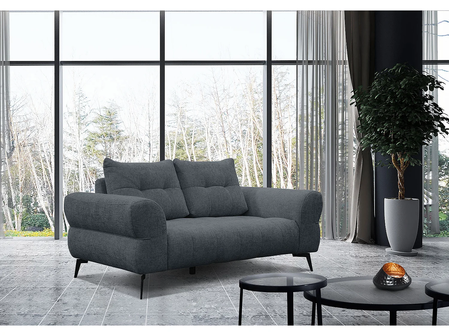 SALVINI Sofa 2-Sitzer, marineblau