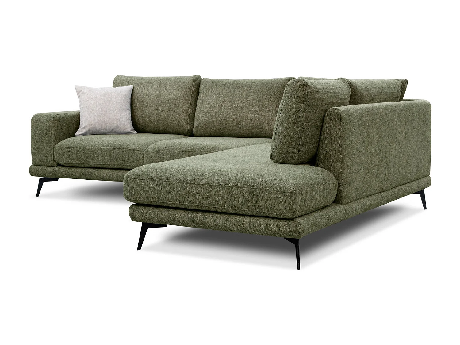 MEDIOLANE Ecksofa 5-Sitzer rechts, olive