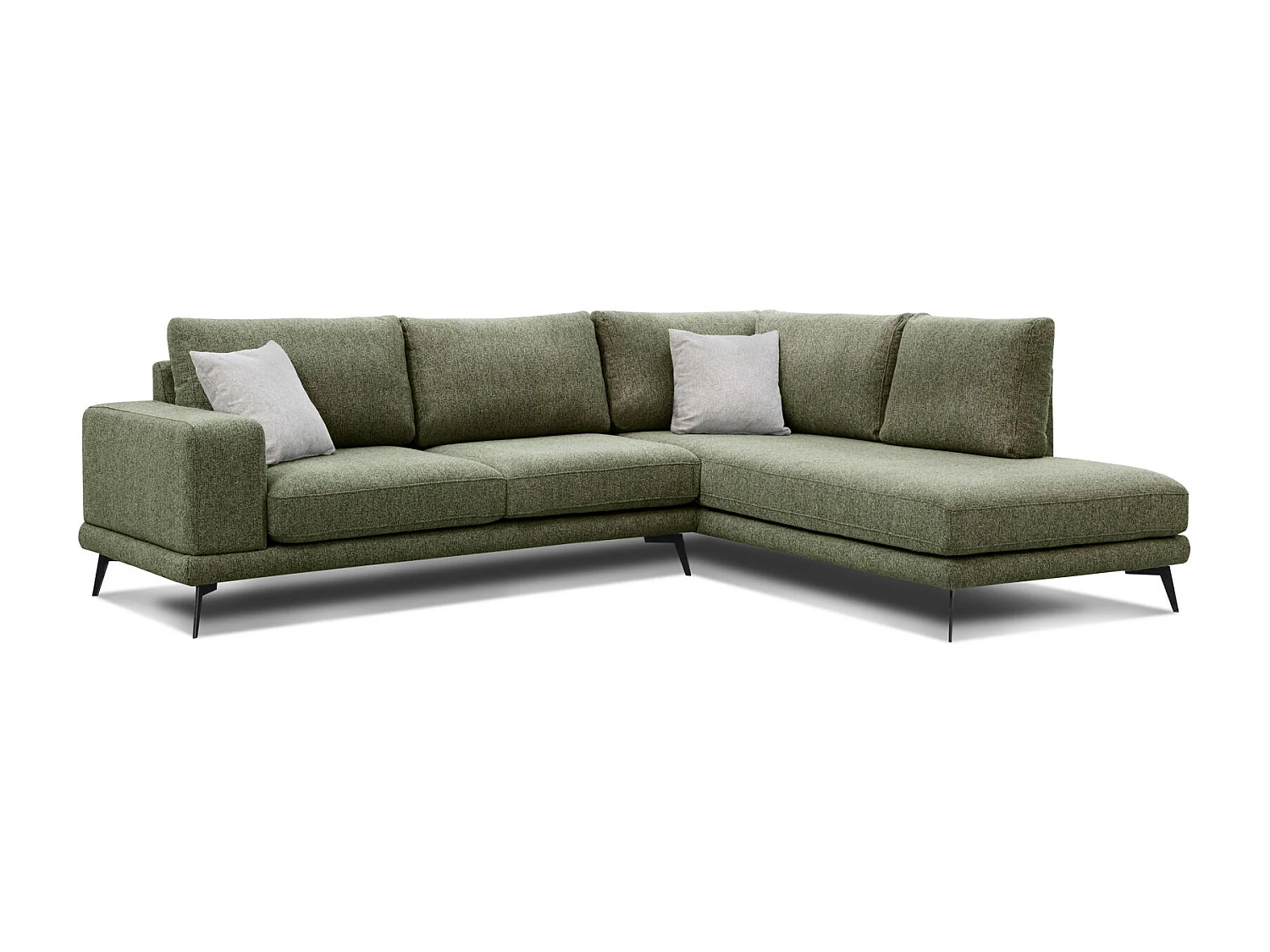 MEDIOLANE Ecksofa 5-Sitzer rechts, olive