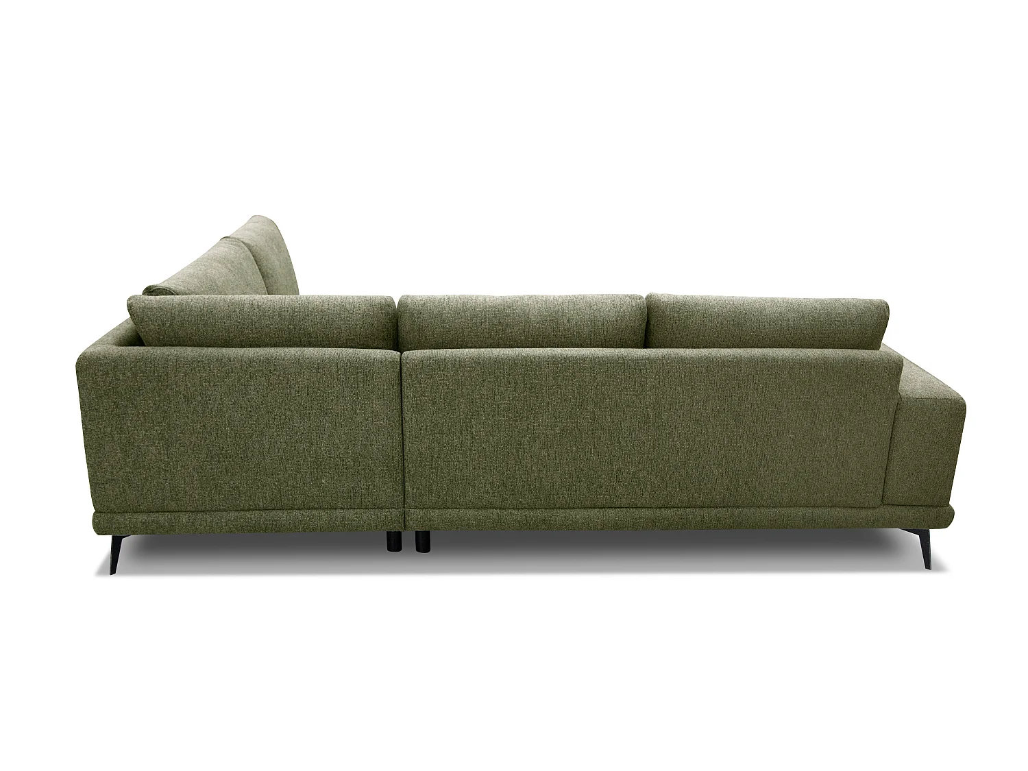 Canapé d'angle 5 places en tissu olive MEDIOLANE