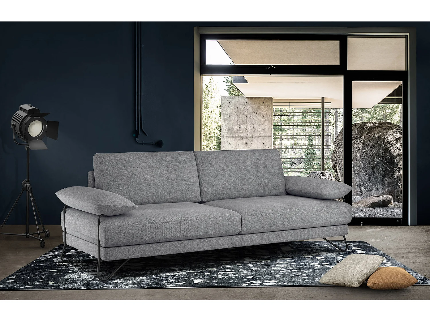 LORI Sofa 3-Sitzer, grau