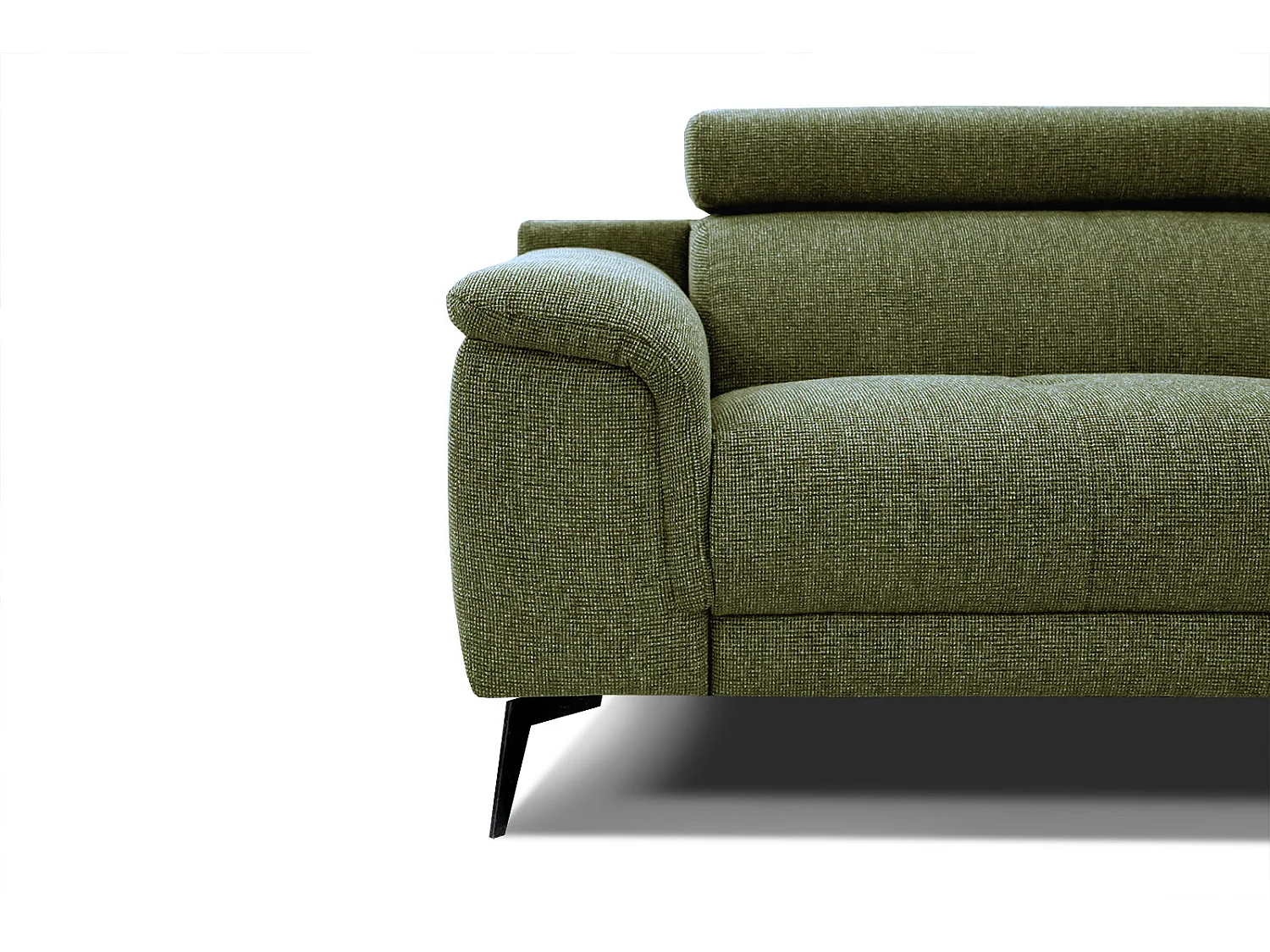 FIERO Sofa 3-Sitzer mit verstellbare Kopfstützen, olive
