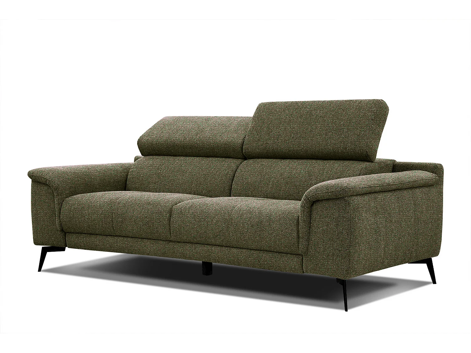 FIERO Sofa 3-Sitzer mit verstellbare Kopfstützen, olive