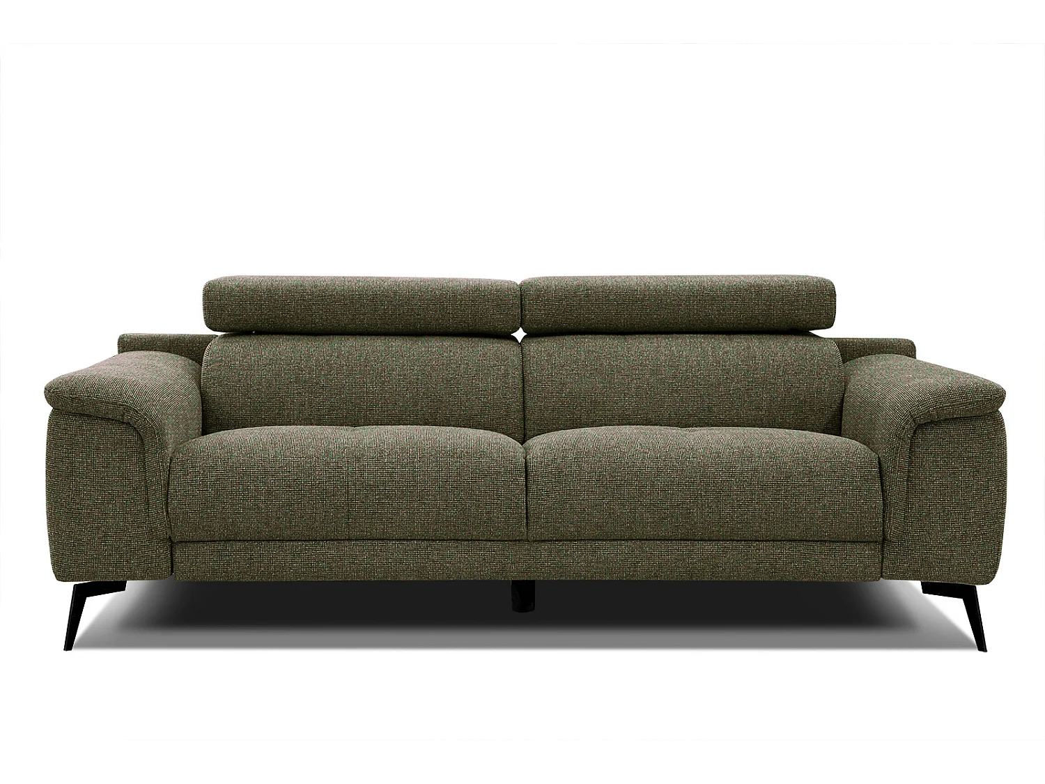 Canapé droit XXL 3 places tissu vert olive - FIERO