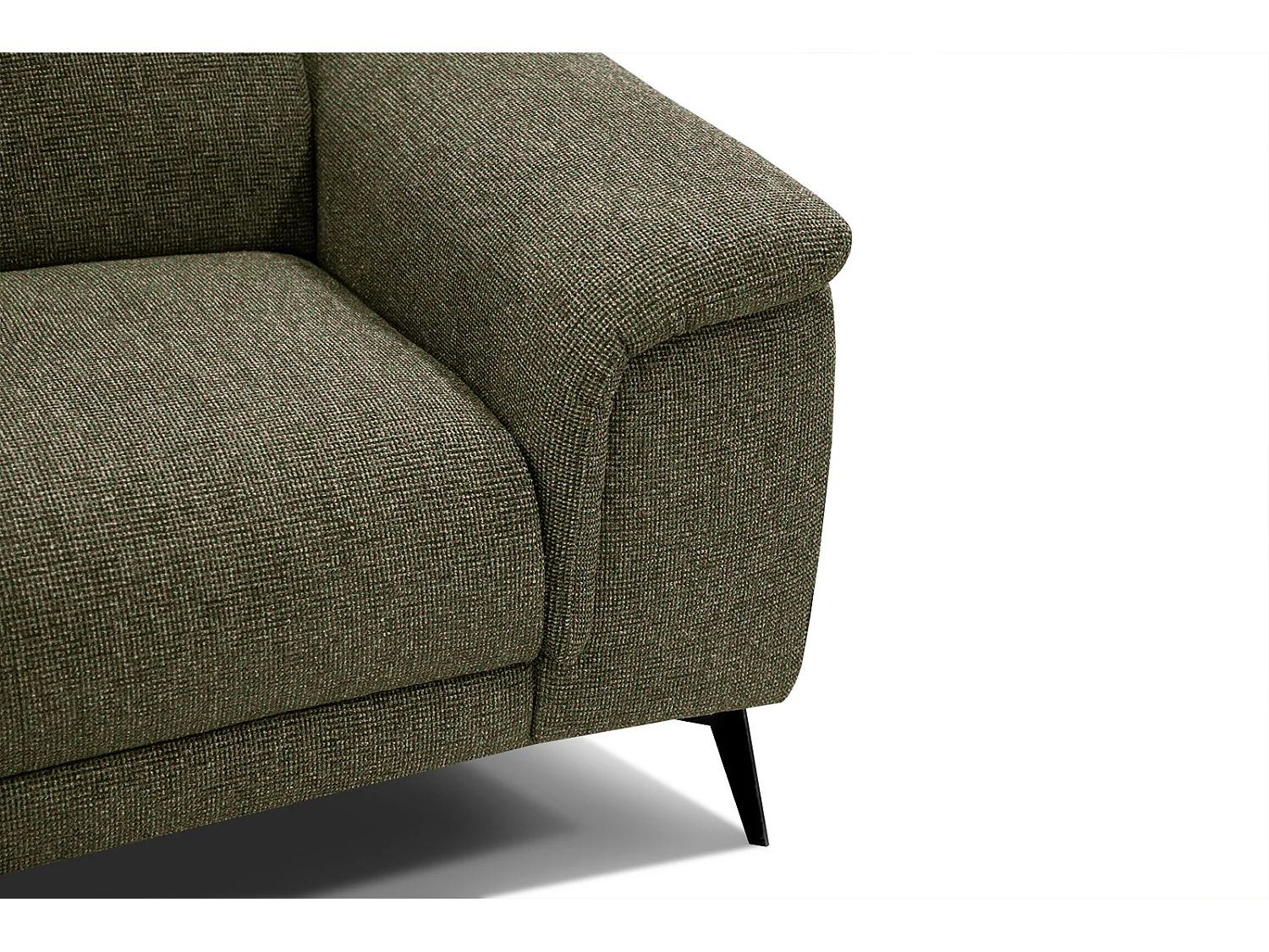 Canapé droit XXL 3 places tissu vert olive - FIERO