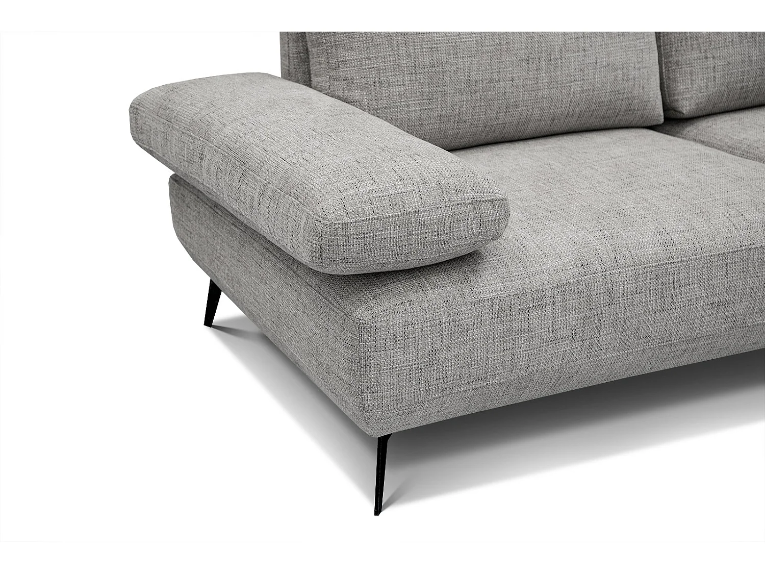 Canapé d'angle 4 places tissu gris platine - MELLO