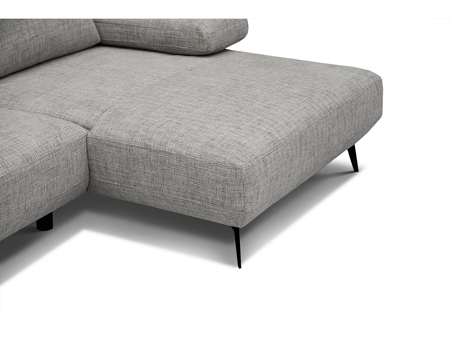 Canapé d'angle 4 places tissu gris platine - MELLO