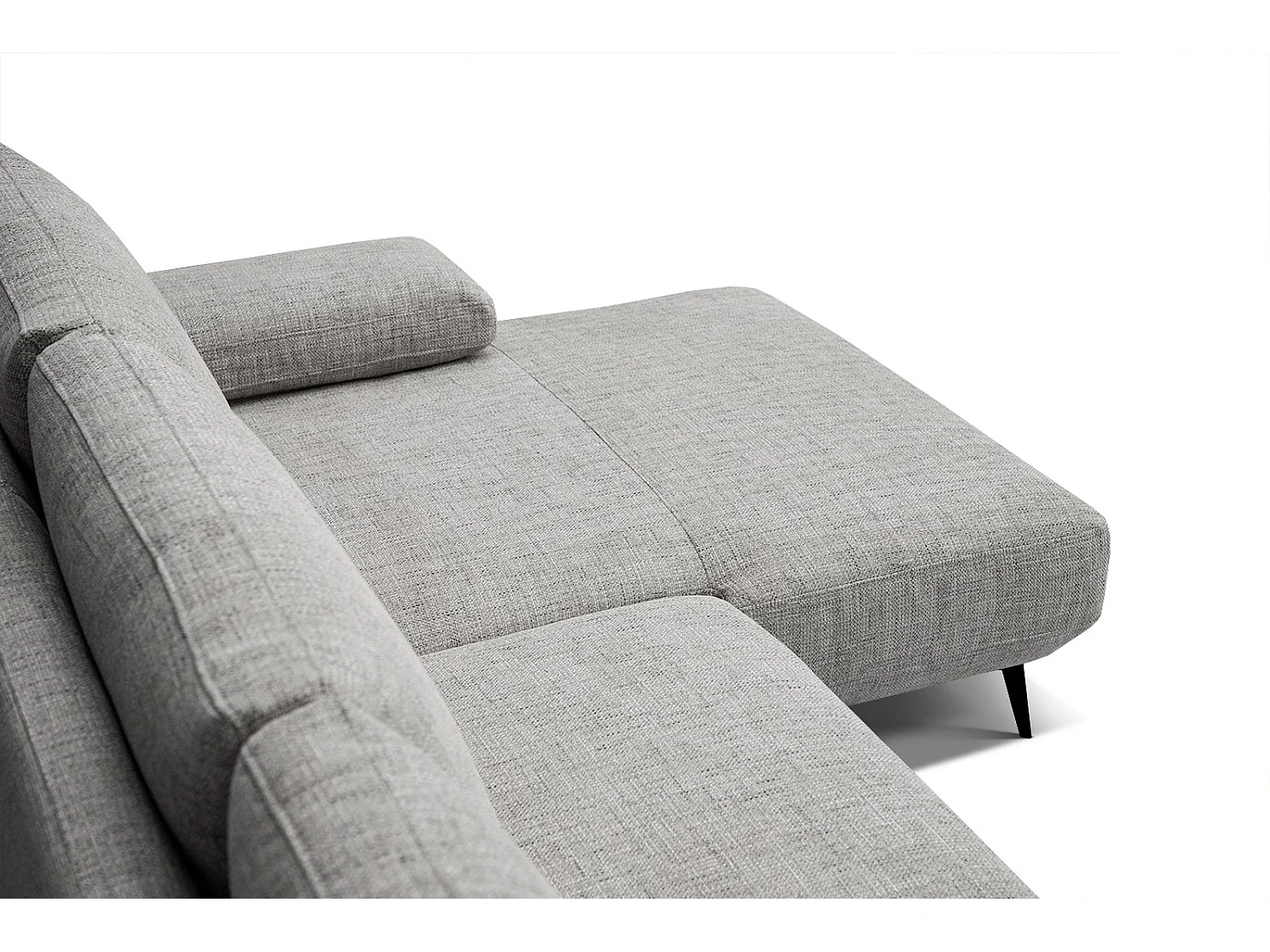 Canapé d'angle 4 places tissu gris platine - MELLO