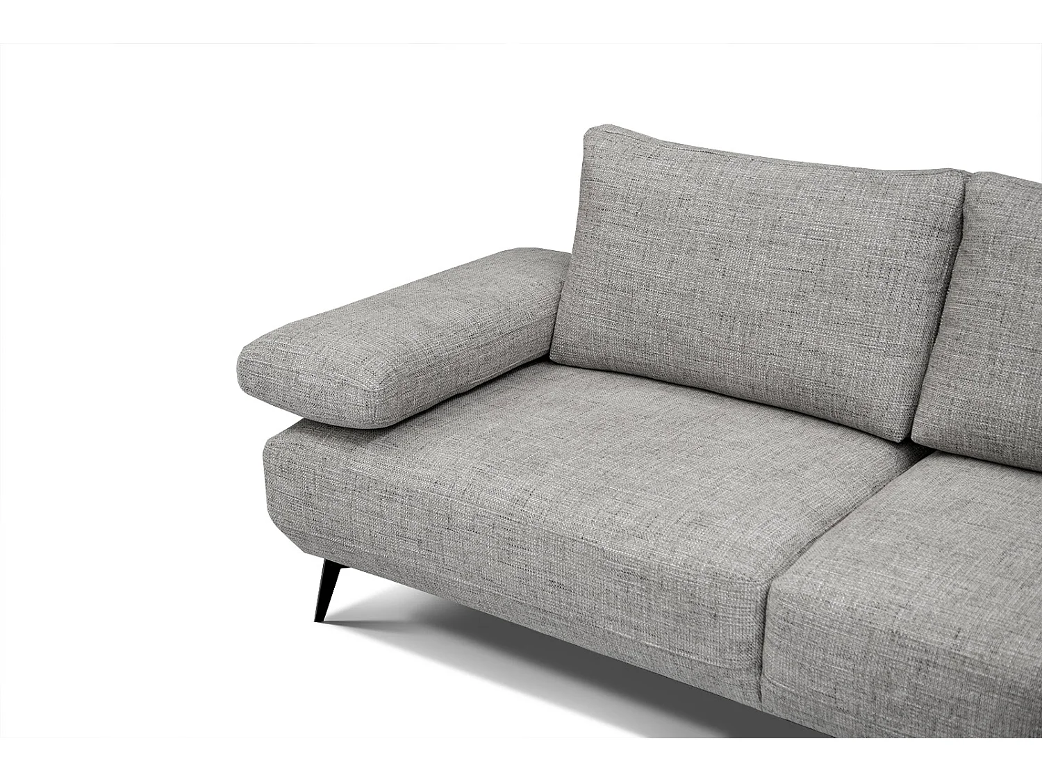 Canapé d'angle 4 places tissu gris platine - MELLO