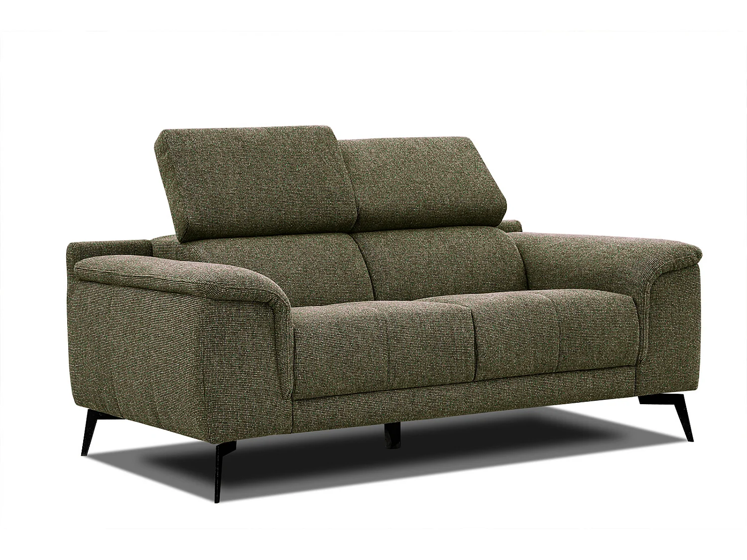 FIERO Sofa 2-Sitzer mit verstellbare Kopfstützen, olive
