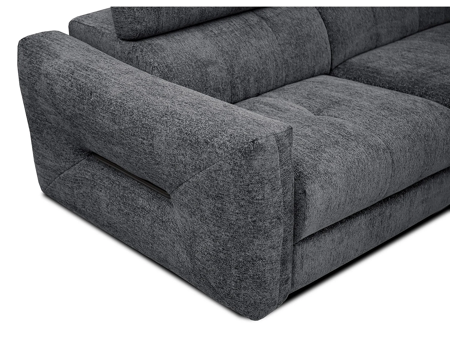 CALVERA Sofa 3-Sitzer mit verstellbare Kopfstützen, graphit