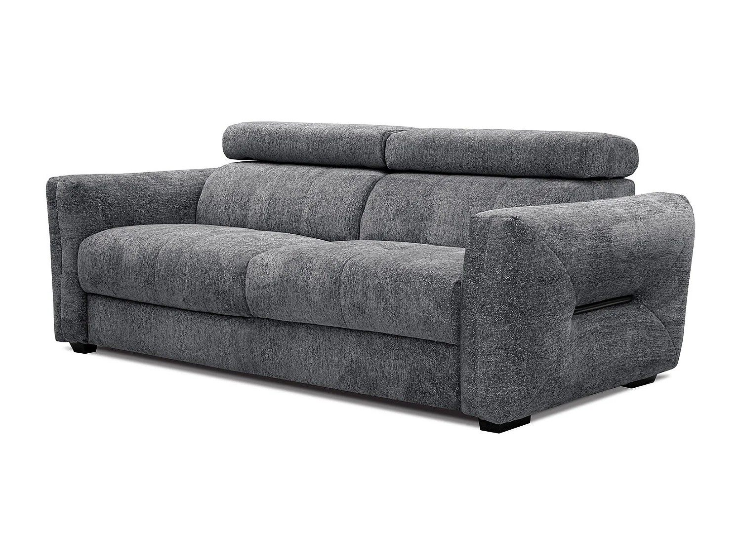 CALVERA Sofa 3-Sitzer mit verstellbare Kopfstützen, graphit