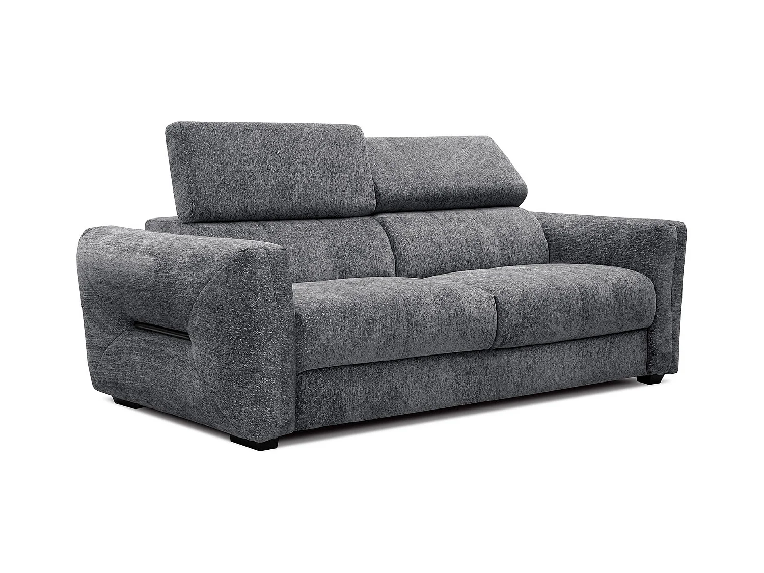 Canapé droit XXL 3 places tissu graphite - CALVERA