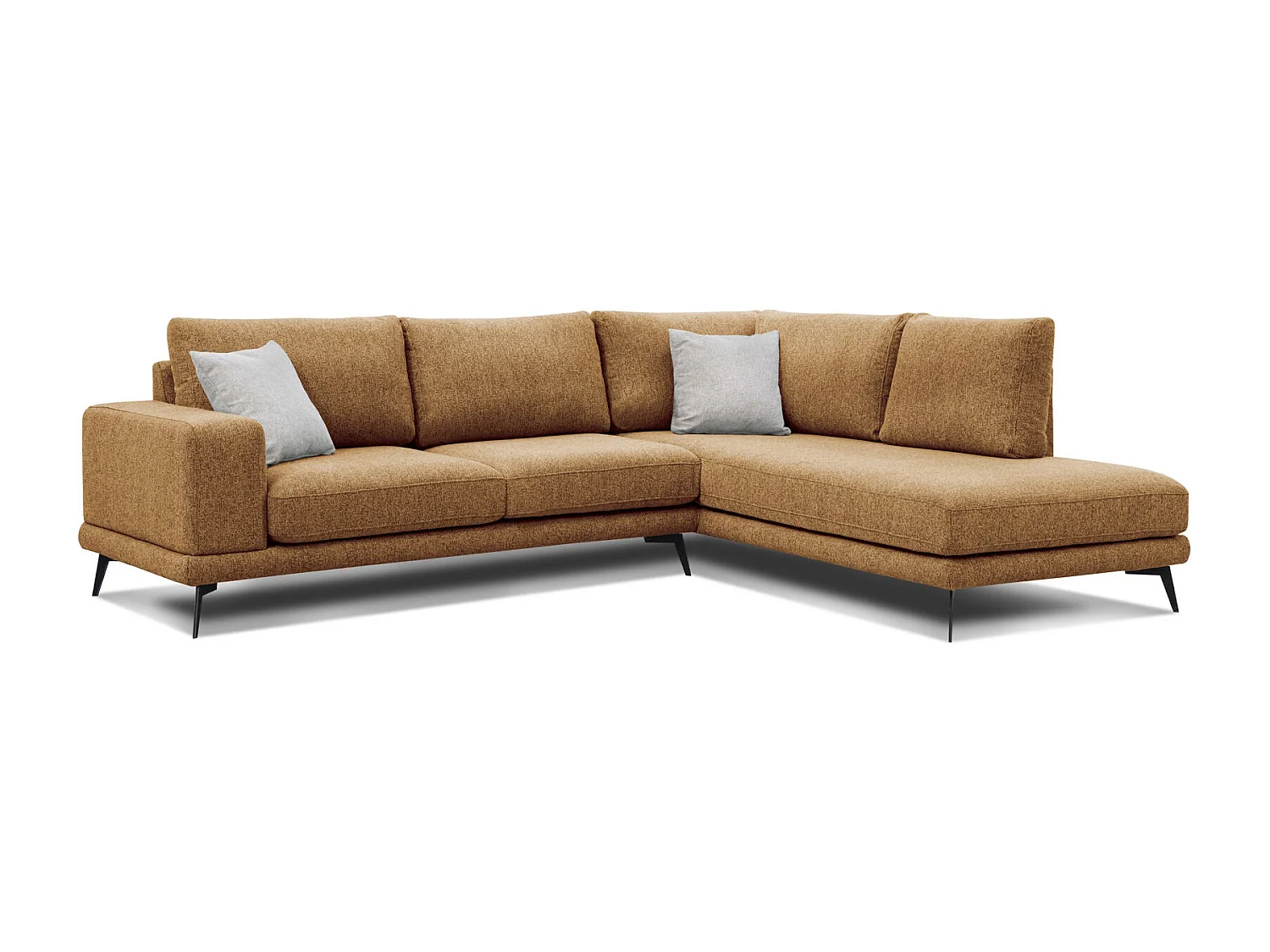 MEDIOLANE Ecksofa 5-Sitzer rechts, orange