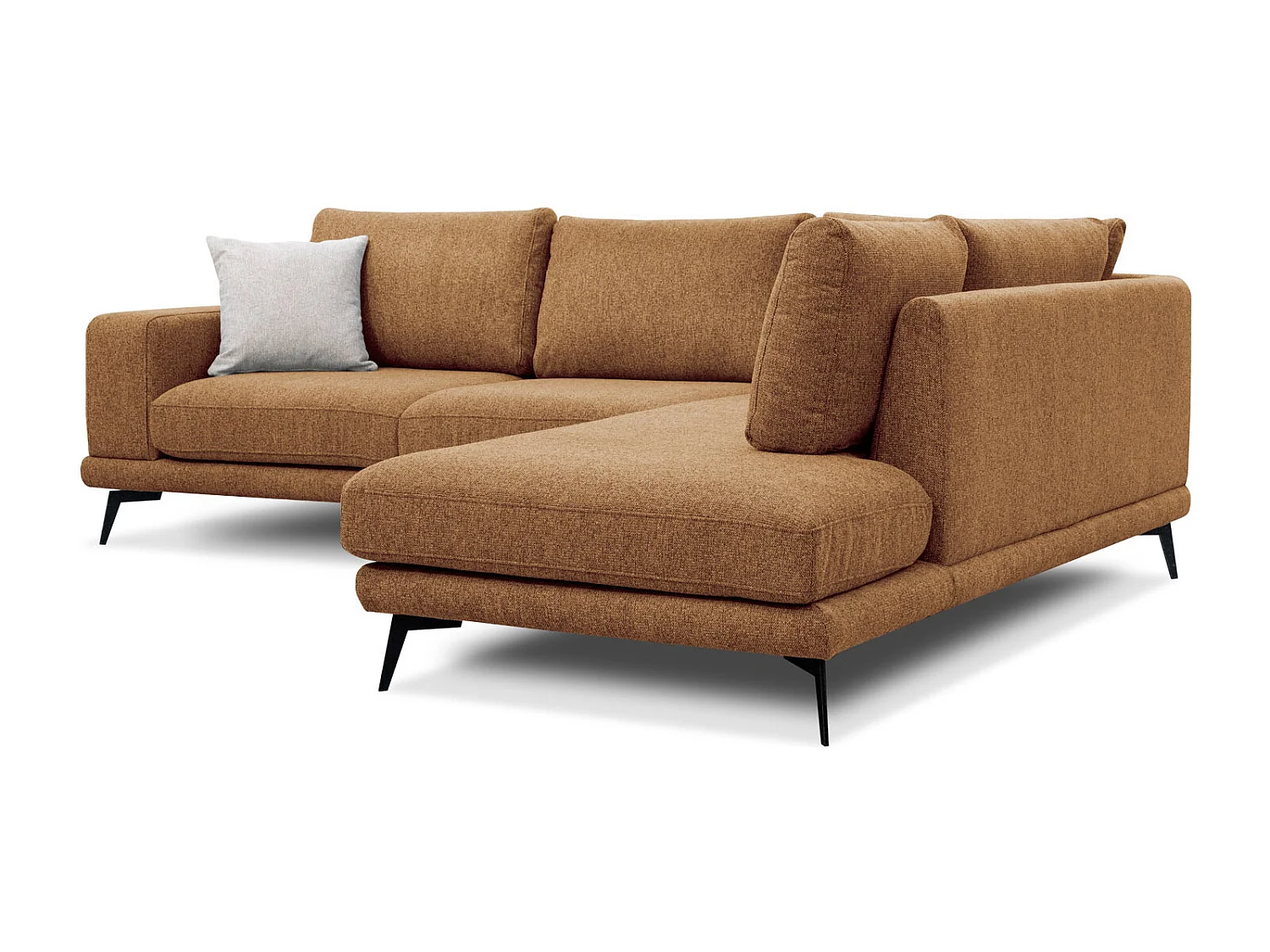 MEDIOLANE Ecksofa 5-Sitzer rechts, orange