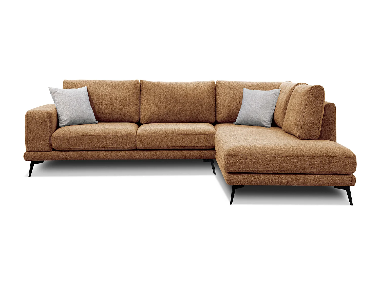 MEDIOLANE Ecksofa 5-Sitzer rechts, orange