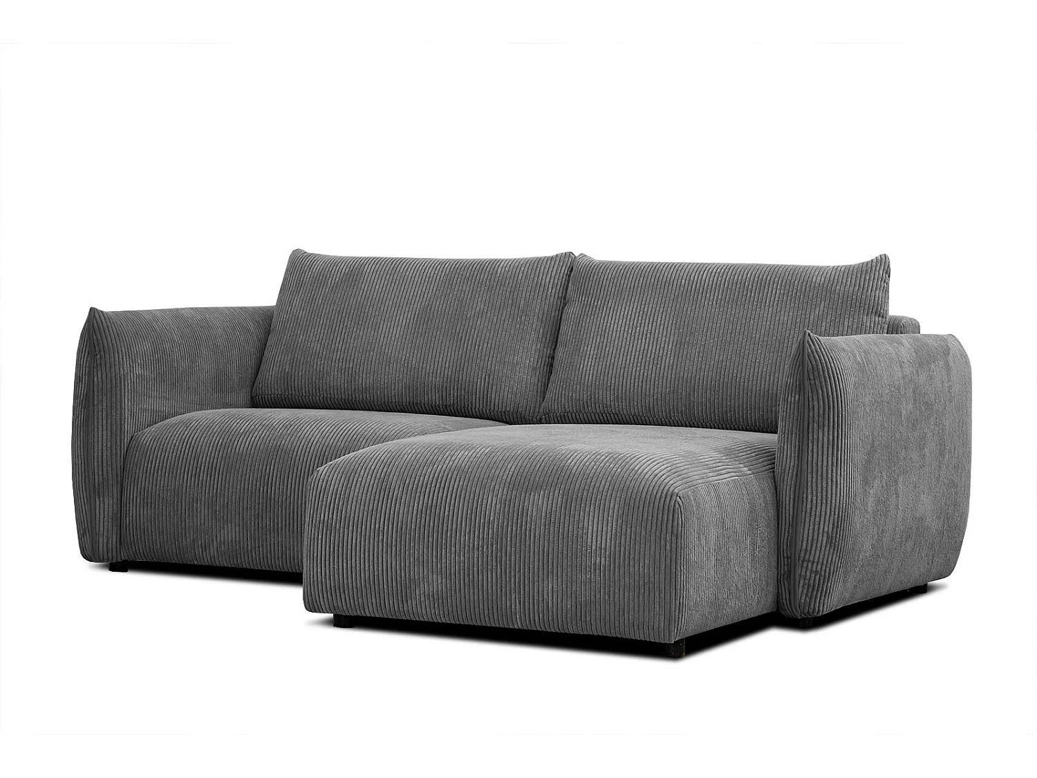 TAUER Ecksofa 3-Sitzer rechts, dunkelgrau