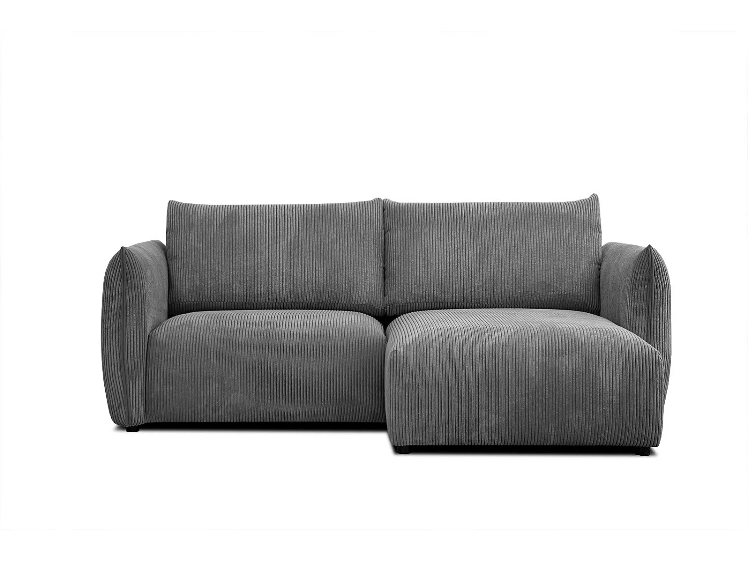 TAUER Ecksofa 3-Sitzer rechts, dunkelgrau
