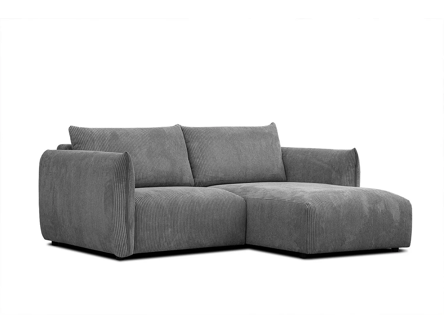 TAUER Ecksofa 3-Sitzer rechts, dunkelgrau