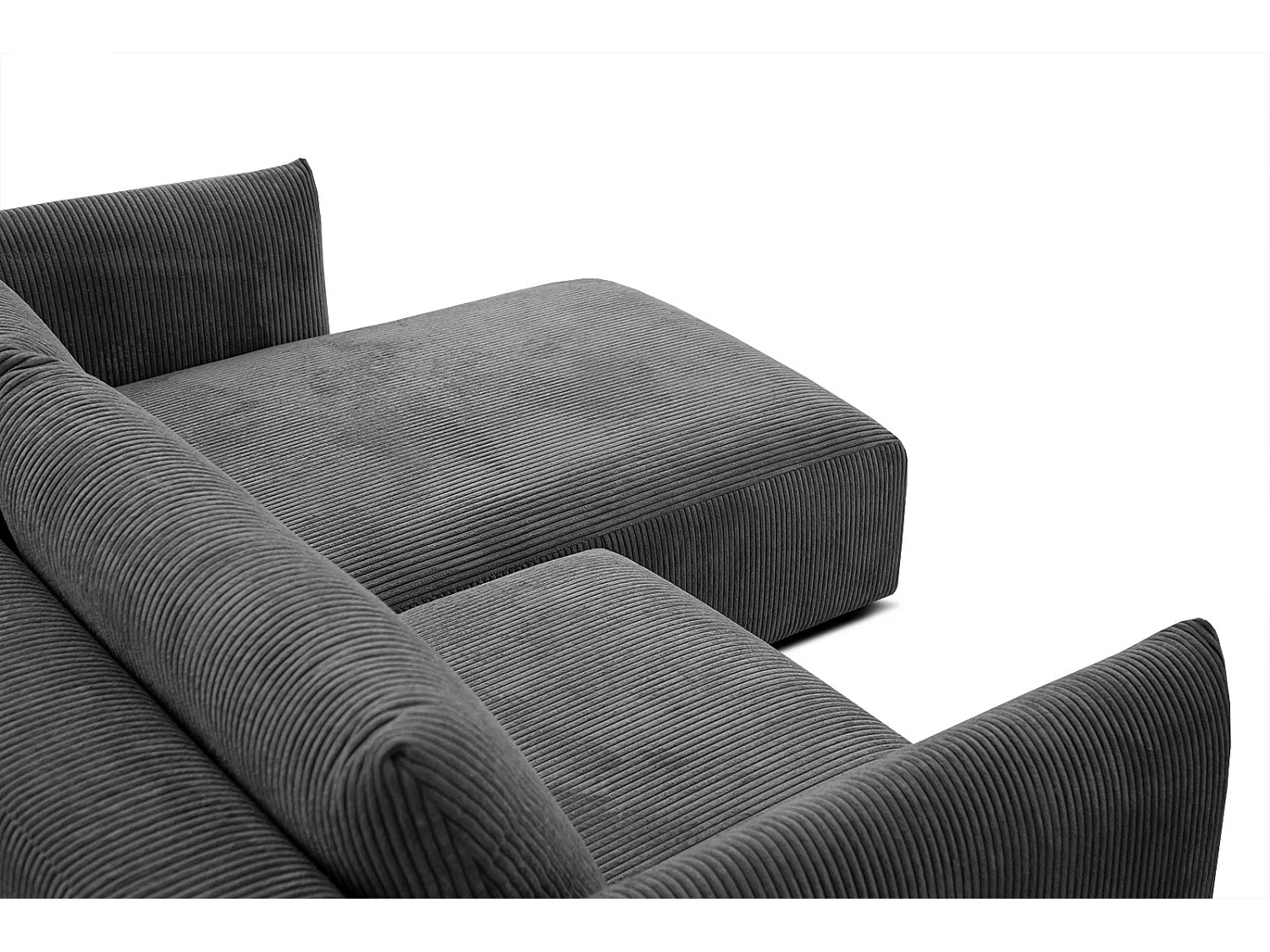 TAUER Ecksofa 3-Sitzer rechts, dunkelgrau