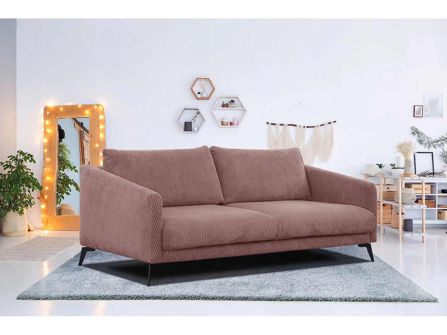 VILT Sofa 3-Sitzer, altrosa