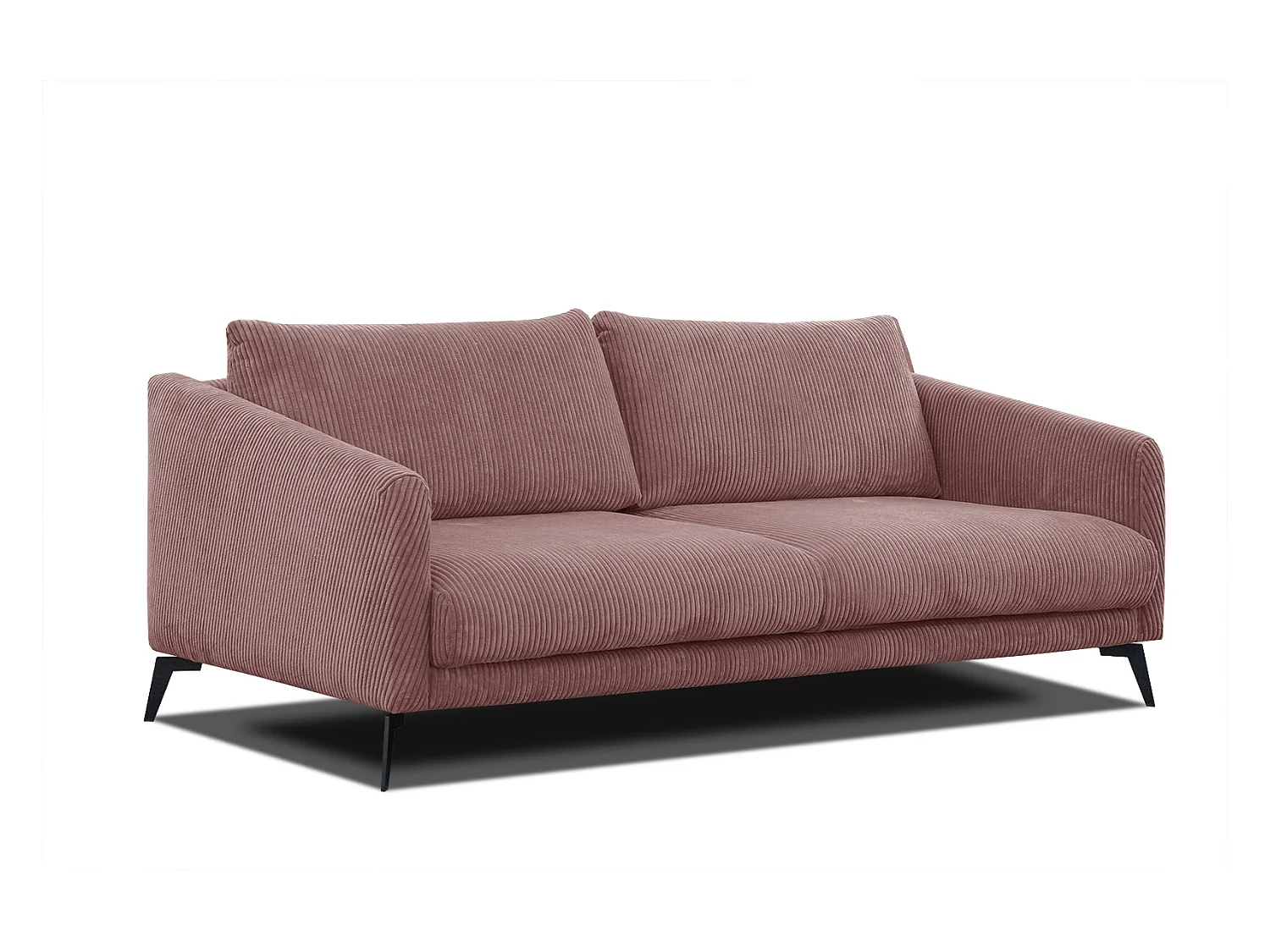 Canapé droit XXL 3 places tissu vieux rose  - VILT