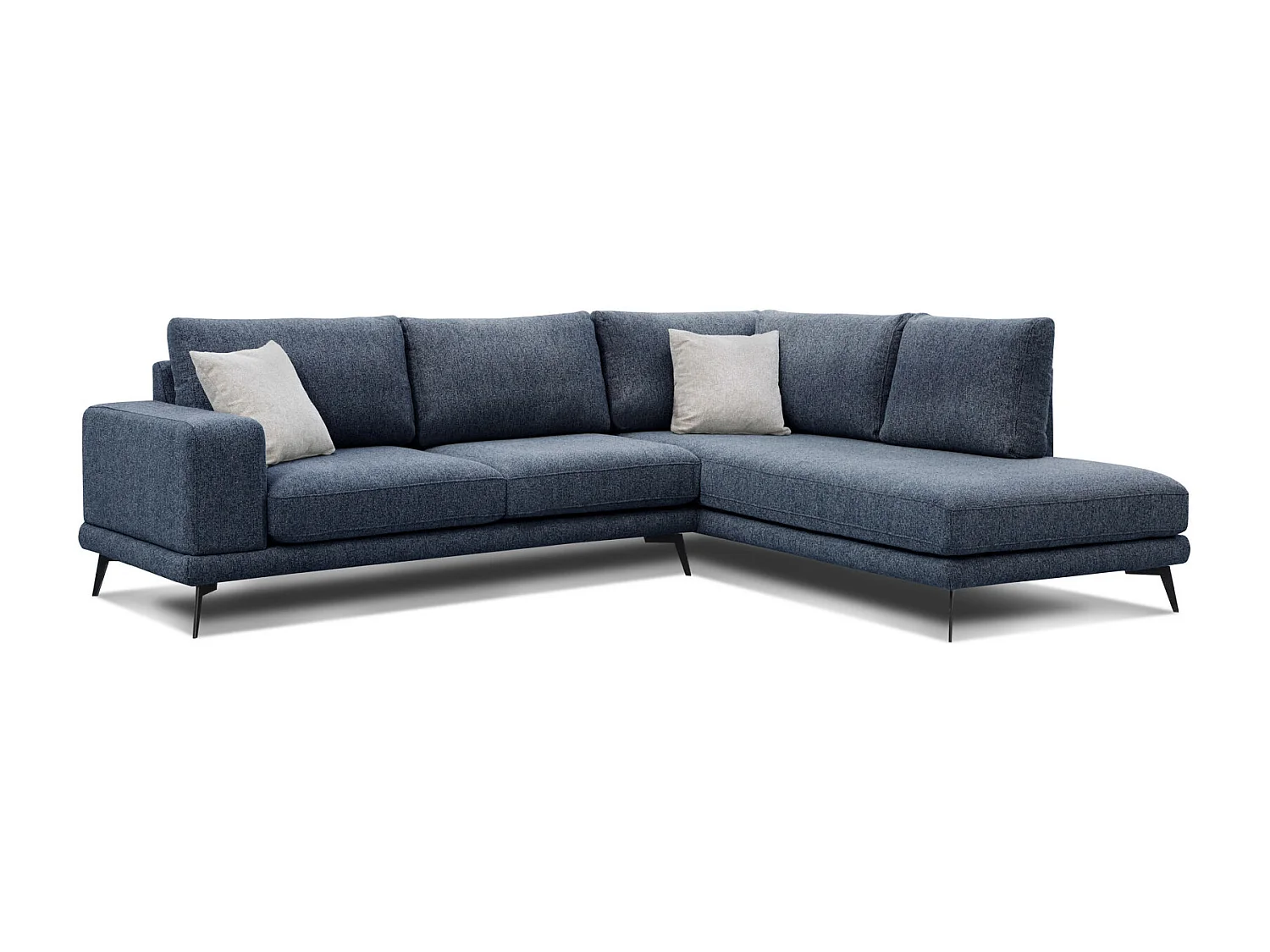 MEDIOLANE Ecksofa 5-Sitzer rechts, marineblau