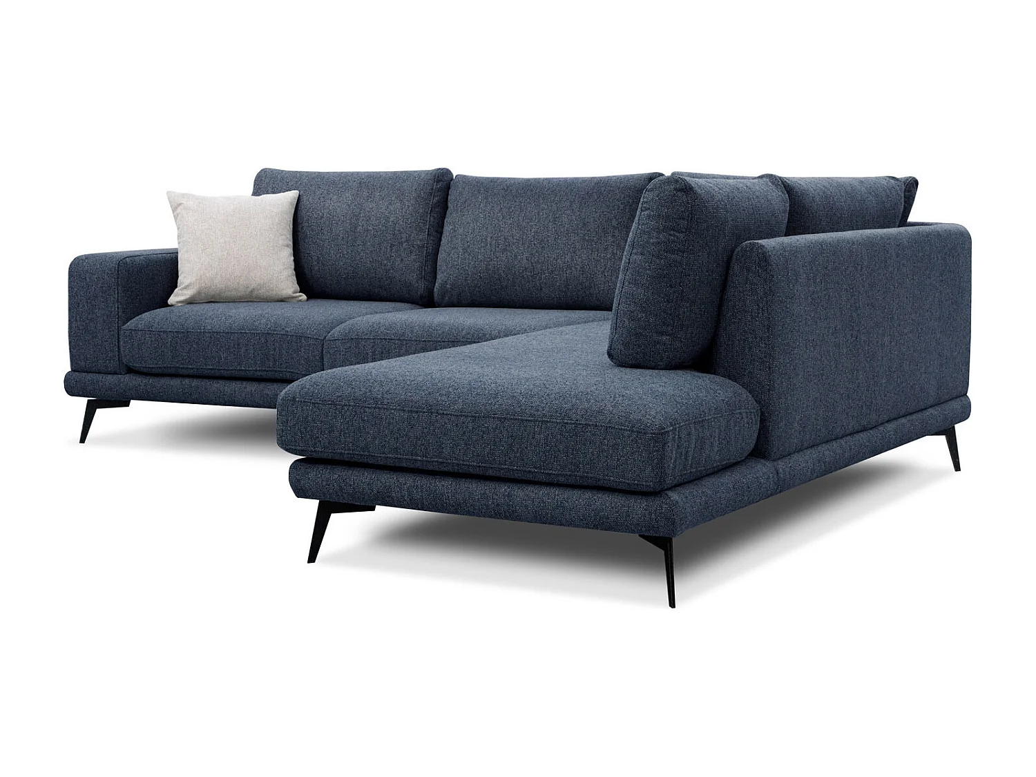 MEDIOLANE Ecksofa 5-Sitzer rechts, marineblau