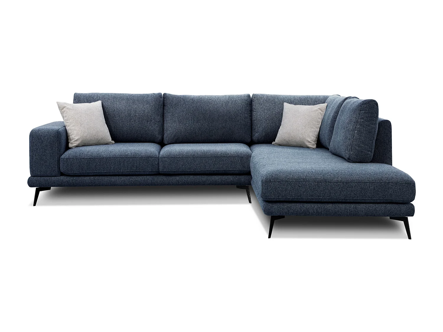 MEDIOLANE Ecksofa 5-Sitzer rechts, marineblau