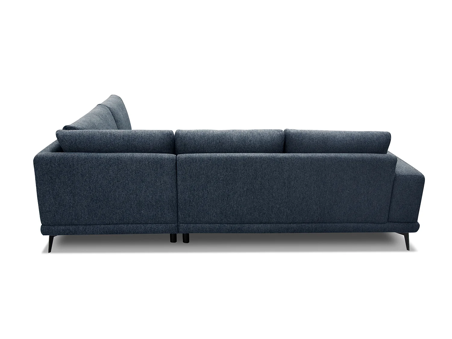 Canapé d'angle 5 places tissu bleu marine - MEDIOLANE
