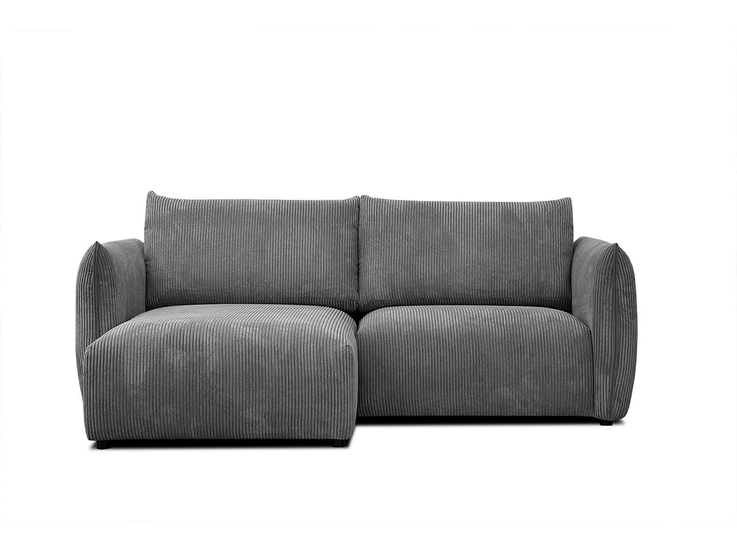 TAUER Ecksofa 3-Sitzer links, dunkelgrau