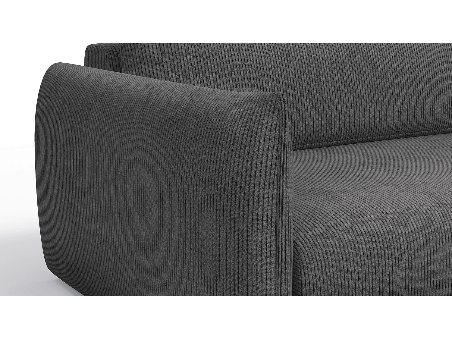 TAUER Ecksofa 3-Sitzer links, dunkelgrau