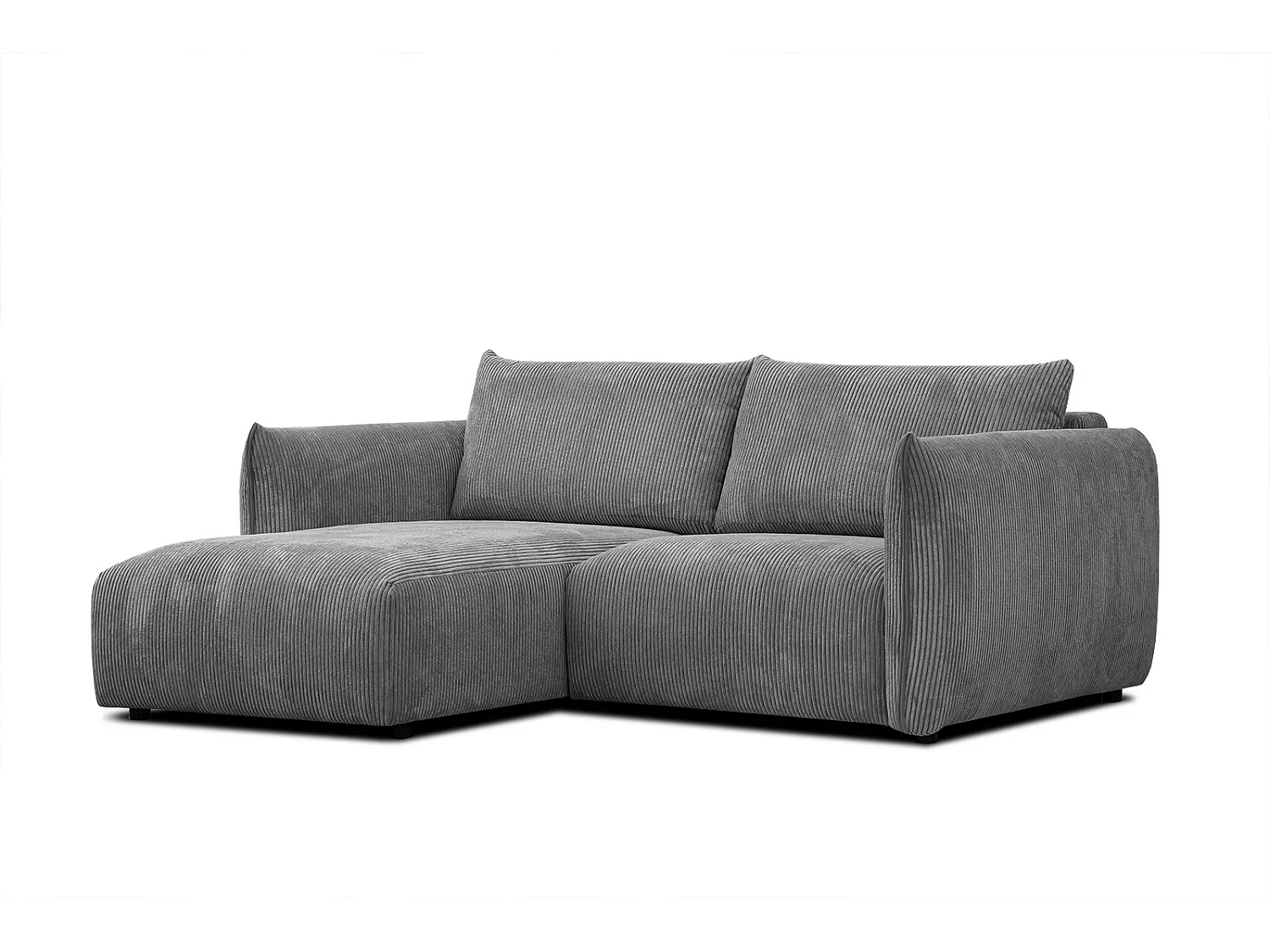TAUER Ecksofa 3-Sitzer links, dunkelgrau