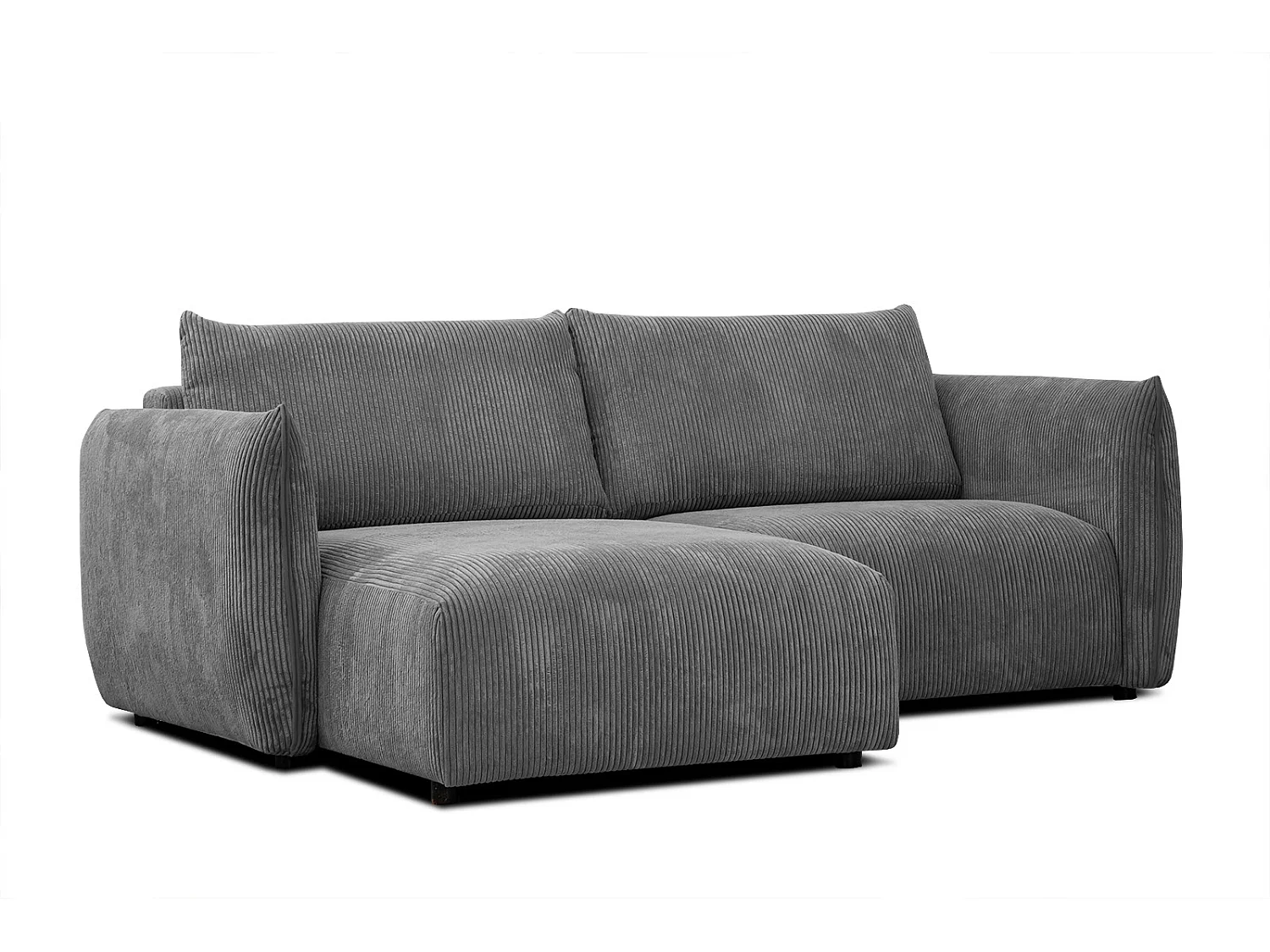 TAUER Ecksofa 3-Sitzer links, dunkelgrau