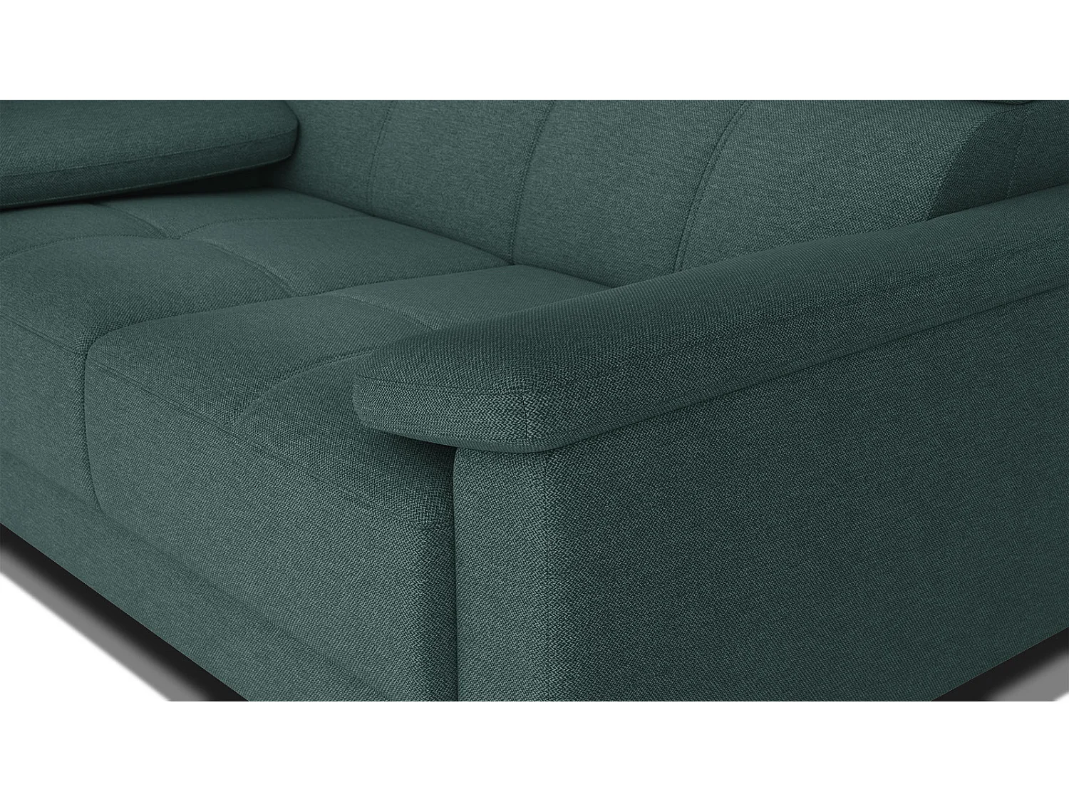 TAUNUS Sofa 2-Sitzer mit verstellbare Kopfstützen, smaragdgrün