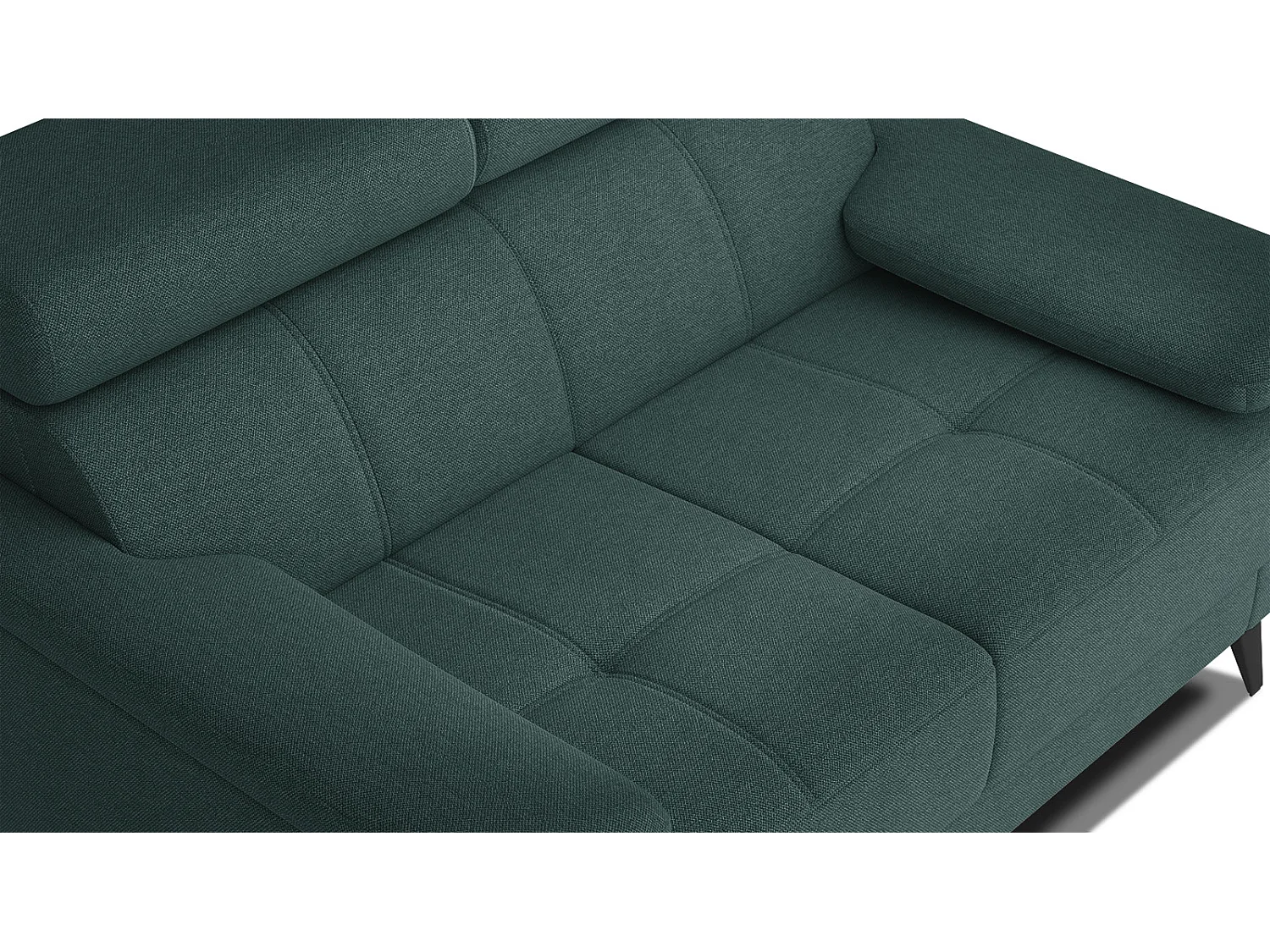 TAUNUS Sofa 2-Sitzer mit verstellbare Kopfstützen, smaragdgrün