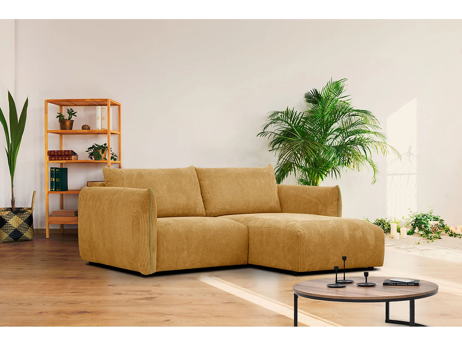 TAUER Ecksofa 3-Sitzer rechts, safran