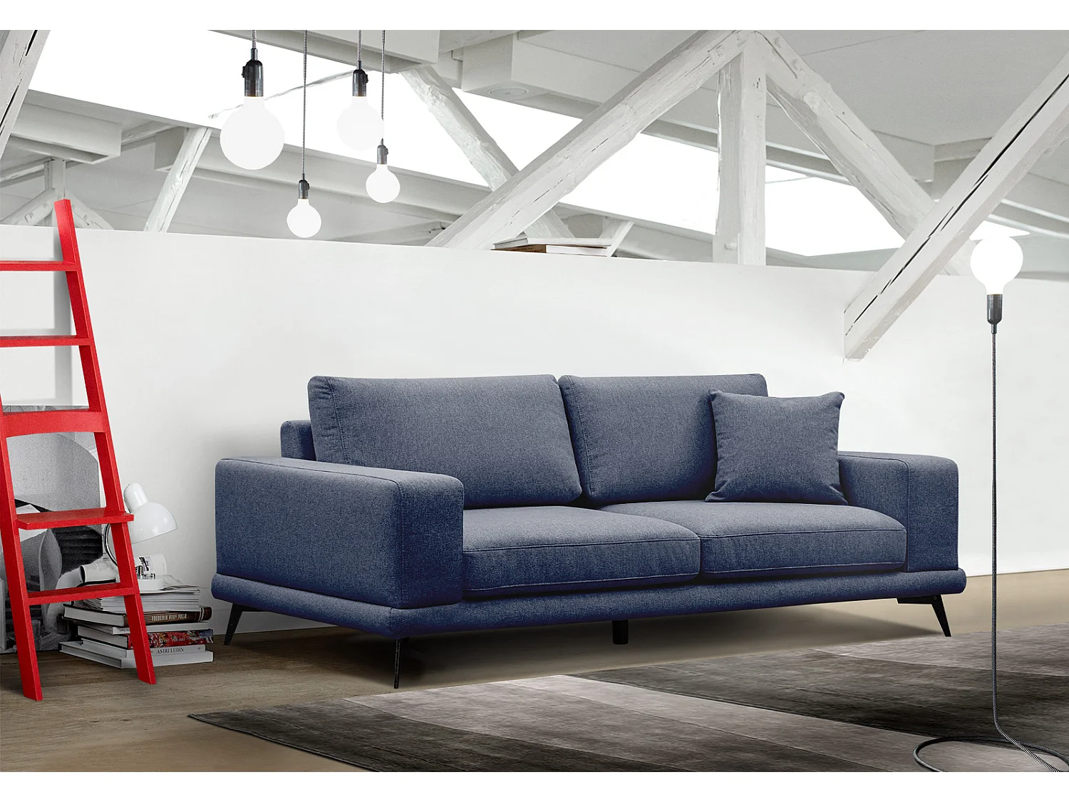 MEDIOLANE Sofa 3-Sitzer, marineblau
