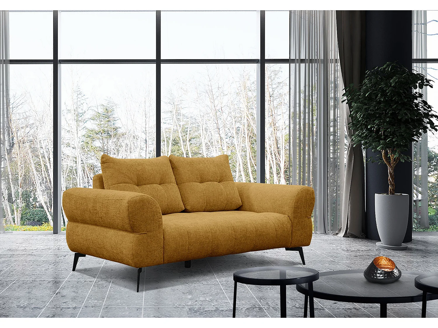 SALVINI Sofa 2-Sitzer, senfgelb